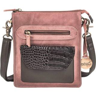 Style Korea i brun/cognac. Fed skuldertaske/crossbody i kraftigt læder