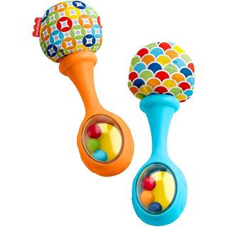 Fisher-Price Baby Nyf?dte leget?j Rattle 'N Rock Maracas s?t med 2 bl?de musikinstrumenter til babyer 3+ m?neder bl? orange