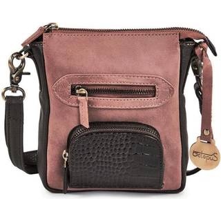 Style Kiwi i cognac m. mørkebrun. Flot mindre crossbody,- skuldertaske i læder