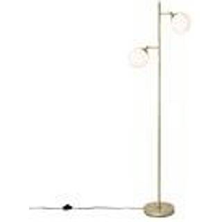 Art Deco gulvlampe guld med opalglas 2-lys - Pallon