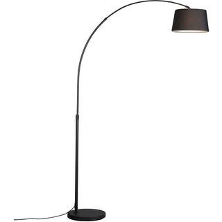 Moderne buelampe sort med sort stofskærm - Arc Basic
