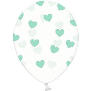 50 stk. Krystal Latex Balloner klar mintgrønne hjerter – Perfekt til festdekorationer