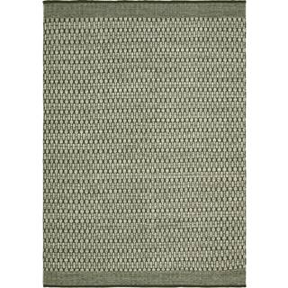 Chhatwal & Jonsson Mahi Dhurry Gulvtæppe 200x300cm Off White/green - Glatvævede tæpper Uld Grøn - DH192570-11