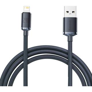 Baseus - Krystalstrålende USB-til-Lightning-kabel, 2.4A, 2m (sort)