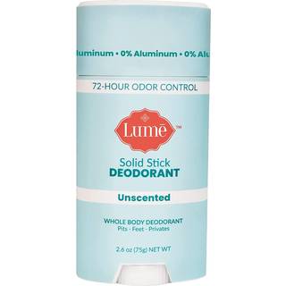 Lume Deodorant for hele kroppen - Glat solid stick - 72 timers lugtkontrol - Fri for aluminiumsfri bagepulver og hudsikker - 2,6 ounce (uparfumer