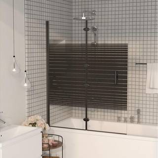 foldbar bruseafskærmning 120x140 cm sikkerhedsglas sort