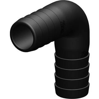 Slangevinkel TruDesign Tail to Tail Connector, komposit, 90°, 25 mm (1") slange, sort
