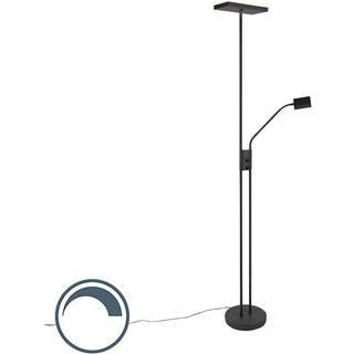 Moderne gulvlampe sort inkl. LED og lysdæmper med læselampe - Jazzy