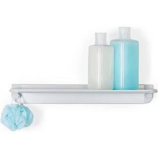 Hefe GLIDE hylde til badet - lysegrå aluminium