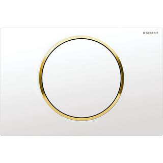 Geberit Sigma10 hvid/guld betj.plade