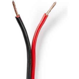 Nedis Højtaler Kabel | 2 x 1.50 mm² | CCA | 100.0 m | Runde | PVC | Rød / Sort | Folie
