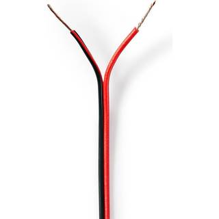 Nedis Højtaler Kabel | 2 x 0.50 mm² | CCA | 100.0 m | Runde | PVC | Rød / Sort | Folie