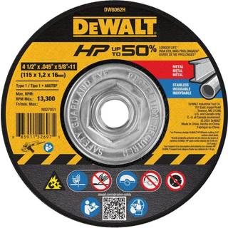 Dewalt DW8062H 4-1/2 """" X .045 """" X 5/8 """"-11 HP Type 1 Skærehjul