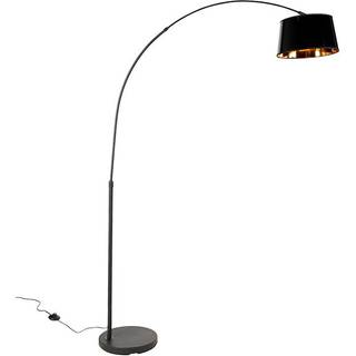 Moderne buegulvlampe sort med guld - Arc Basic