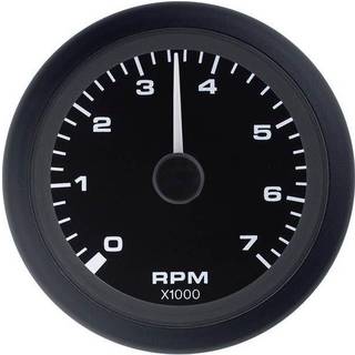 Omdrejningstæller til påhængsmotor / benzinmotor Veethree Black Premier, dugfri, Ø86 mm, 12 V, generator / tændspole, sort, 0 - 7000 rpm