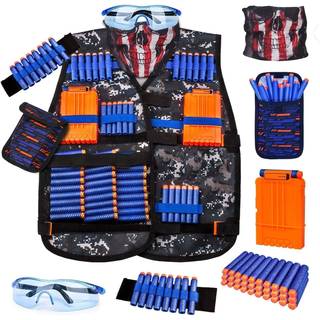 Tactical vest til Nerf Guns. Ammunitionsvest, maske, patroner mm