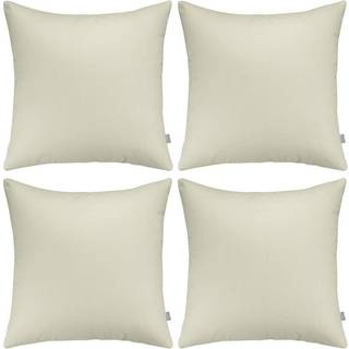 Thmyo 4-pack 100% bomulds komfortabelt solid dekorativt kast pude kasse firkantet pude d?kning pudebetr?k sublimering blank jul diy kaste pudebet