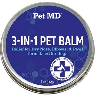 PET MD Dog Paw Balm - 3 -i -1 Paw Nose/Snout & Elbow Moisturizer & Paw Protectors For Dogs - 2 Oz Paw Wax With Shea Butter Coconut Oil & Beeswax