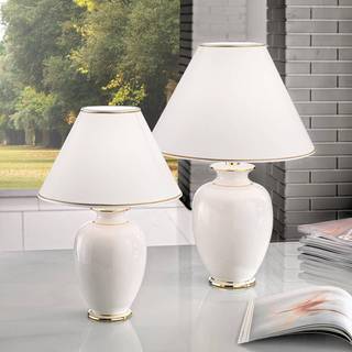 Austrolux Giardino Avorio bordlampe, 30 cm, keramik, hvid