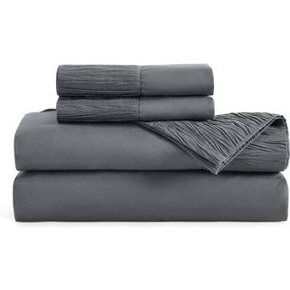 Sengesure i fuld st?rrelse ark gr? - bl?de lagner til fuld st?rrelse seng 4 stykker hotel luksus i fuld st?rrelse ark s?tter let pleje polyester