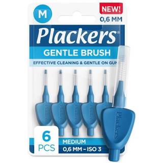 Plackers Mellemrumsbørster 6 stk. Gentle Brush 0.6 mm ISO 3 BLÅ