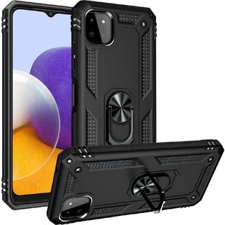 Samsung Galaxy A22 (5G) Hybrid Håndværker Cover m. Magnetisk Kickstand - Sort
