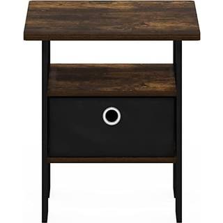 Furinno Andrey End Side Night Stand/Bedside Bord med bin skuffe 1-pakke mørk espresso/brun
