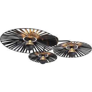 Landlig loftslampe sort 3-lys - Leia