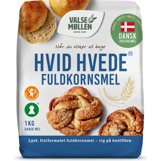 Hvid hvede fuldkornsmel 1 kg - Valsemøllen