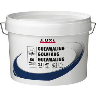 Gulvmaling acryl hvid 2,5 liter - Luxi