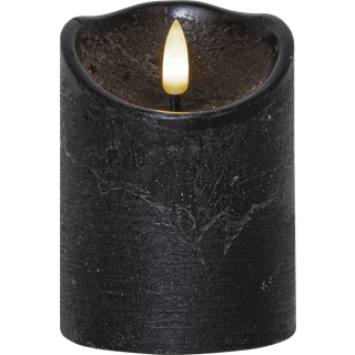 Star Trading Flamme Rustic Led Bloklys Sølv 10 Cm - LED-lys Voks Silver - 061-22