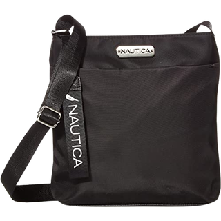 Nautica diver nylon sm? kvinder crossbody taske pung med justerbar skulderrem sort