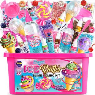 Gavebutterslime-sæt til piger i alderen 10–12 år – FunKidz Iscreme Blødt Slime-Sæt