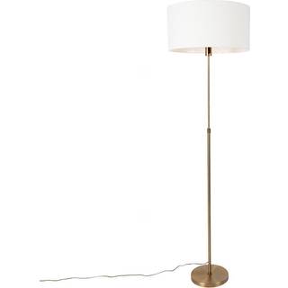 Gulvlampe justerbar bronze med skærm hvid 50 cm - Parte