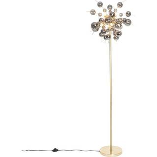 Design gulvlampe messing med røgglas 8-lys - Explode