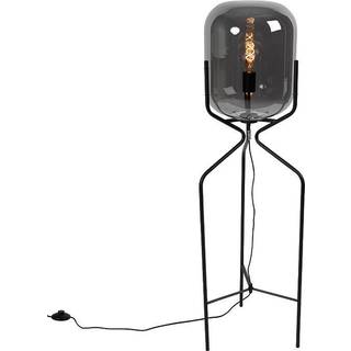 Design gulvlampe sort med røgglas - Bliss