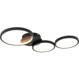 Design loftslampe sort inkl. LED 3-trins dæmpbar 3-lys - Pande