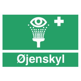 Øjenskyl skilt