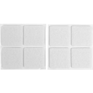Filtpuder selvklæbende 30 x 30 mm hvid - 8 stk.