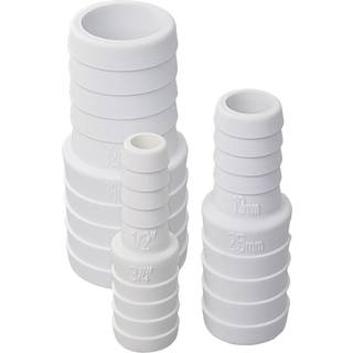 Slangeadapter TruDesign Tail to Tail Straight Reducer, komposit, 38 mm (1 1/2") til 32 mm (1 1/4"), hvid