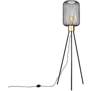 Design gulvlampe sort med guld - Mayelle