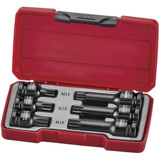 Teng Tools Krafttoppe-bitssæt med 6 dele med 1/2\" firkantfatning T9206