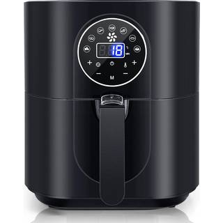 Mini Cube Airfryer - Elektronisk 1500W 3.5L Dobbelt Gryde, Sort