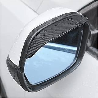 2 stk. R?g Visor Guards For Car Side Mirrors - Vandt?t carbonfiber Auto Rain Eyebrows til biler Lastbiler og SUV'er - Universal Fit (sort)