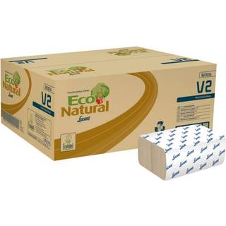 Lucart håndklædeark T3 Natural 2-lags 21x21x10,50cm V-Fold sand
