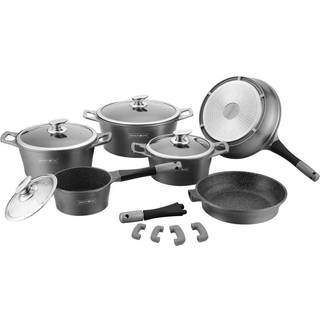 Cookware Premium Diamond Collection - Die Cast Alu - 14Pcs - SILVER - Royalty Line