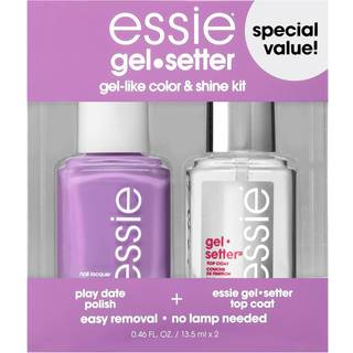 Essie gel setter neglelakkit lys lilla neglelak top coat play dato 0,46 oz hver
