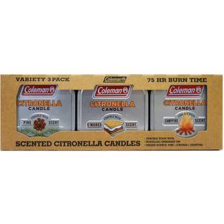 Coleman Duftende Tin Citronella Candle - 3 Pack S'Mores Pine and Campfire
