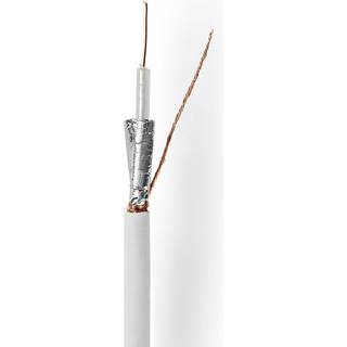 Nedis Coax Kabel På Rulle | RG59U | 75 Ohm | Dobbelt afskærmet | ECA | 100.0 m | Coax | PVC | Hvid | Rulle