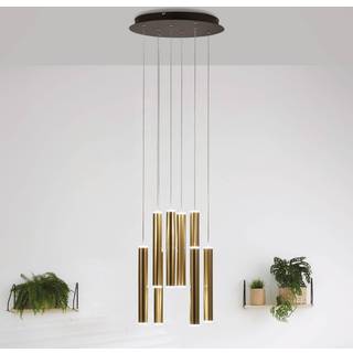 LED hængelampe Prado, guld, 8 lyskilder, Ø 40 cm, dæmpbar